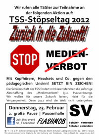 Medienverbot Husum - Plakat „Zurück in die Zukunft“