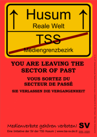 Medienverbot Husum - Plakat „Sektorengrenze“